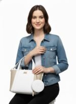 Anne Klein Midi Straw Satchel White - Image 2