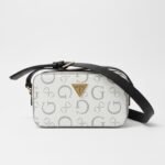 Guess Camera Bag Double Zip Charlestown Mini Bone