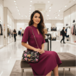 Aldo Shoulder Bag Black Floral - Image 2