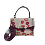 Aldo Satchel Wht Plum Lips
