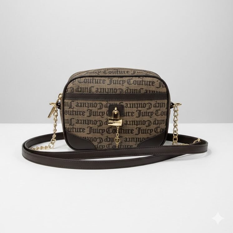 JUICY COUTURE Sling Bag Taupe Dark Brown clean bg Juicy Couture Sling Bag Taupe Dark Brown - Image 1