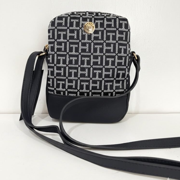 Tommy Hilfiger CPSling Bag Navy Blue Canvass Leather clean bg Tommy Hilfiger CP Sling Bag Navy Blue Canvass Leather - Image 1