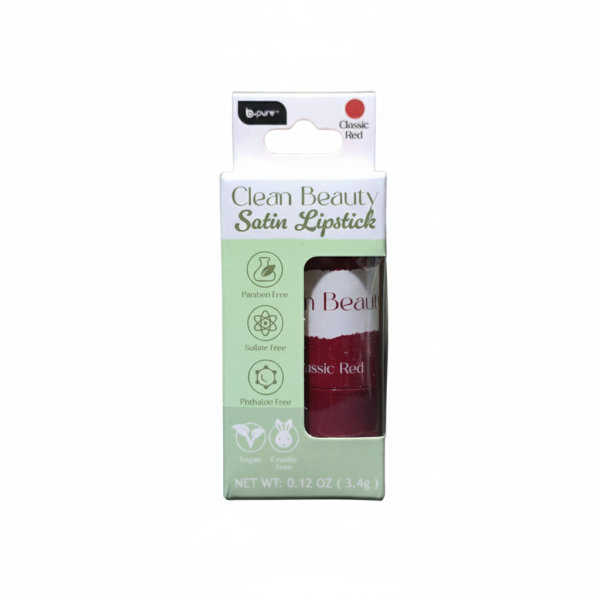B-pure Clean Beauty Satin Lipstick Classic Red