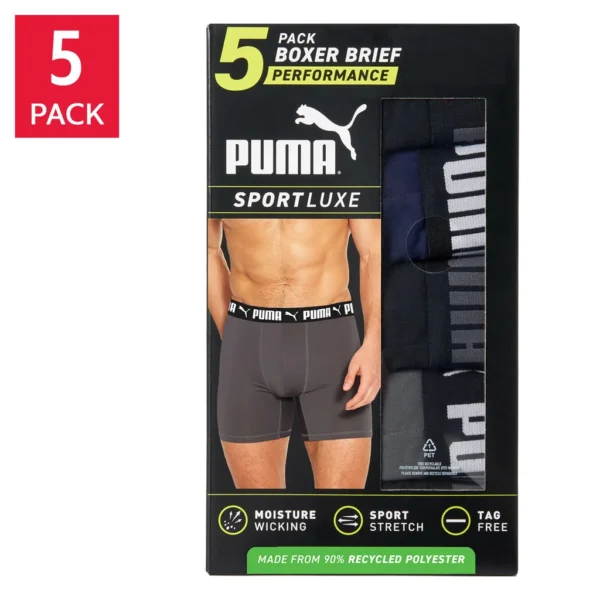 PUMA Men's Boxer Brief, 5 pack