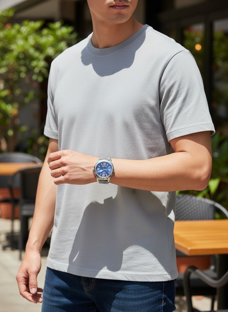 Steve Madden Men’s Stainless Steel Blue Dial Analog Watch - Image 2
