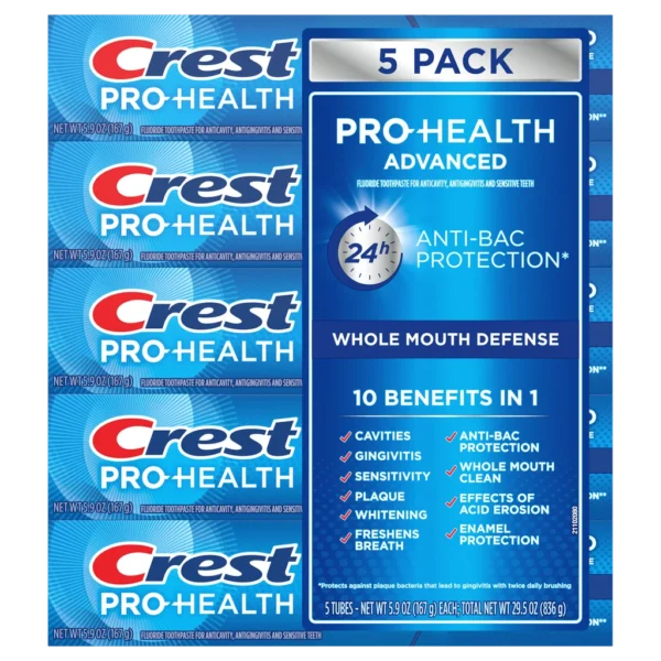 Crest Pro Health Advanced Toothpaste, 5.9 oz, 5-pack