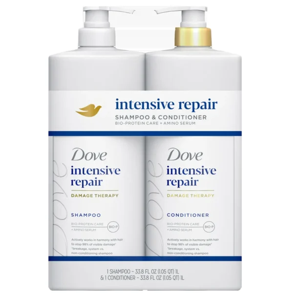 Dove Intensive Repair Damage Therapy Shampoo & Conditioner Set, 33.8 fl oz