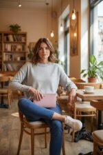 Lacoste Leather Clutch Mellow Rose - Image 3