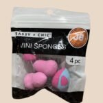 SASSYY + CHIC MINI SPONGES 4PC PINK/BLUE/D.PINK