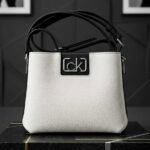 Calvin Klein Sling Bucket Bag Leather White/Black