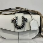 True Religion Sling Bag Flap Leather Gray