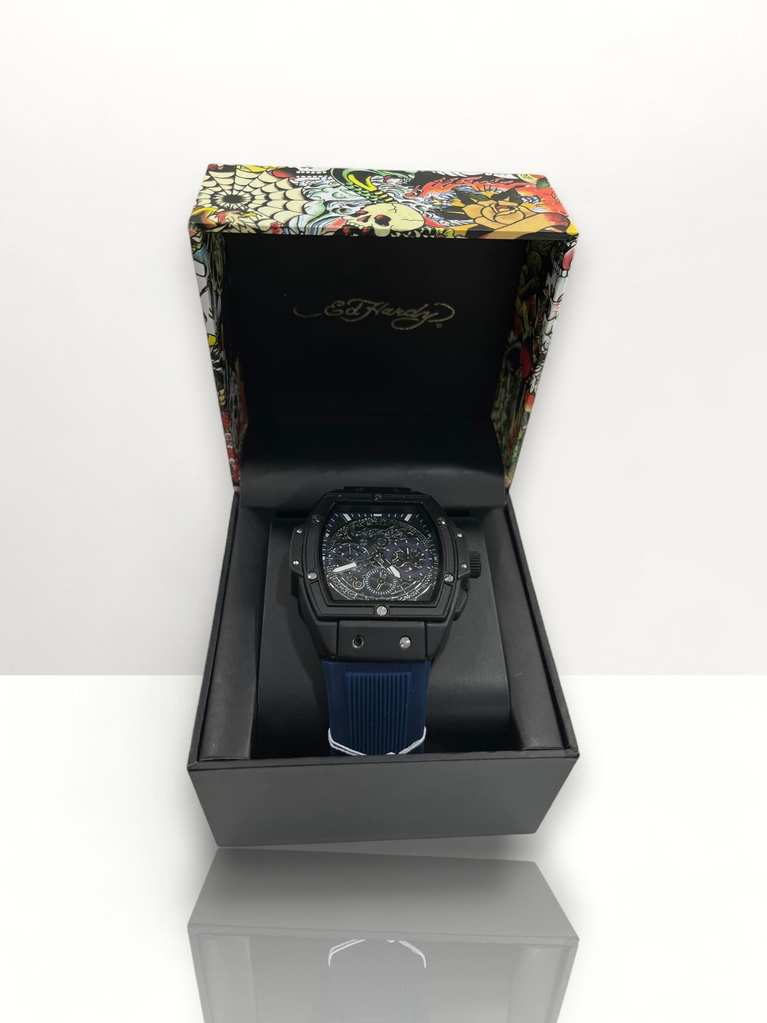 Ed Hardy Men's Watch Blue Silicone Strap