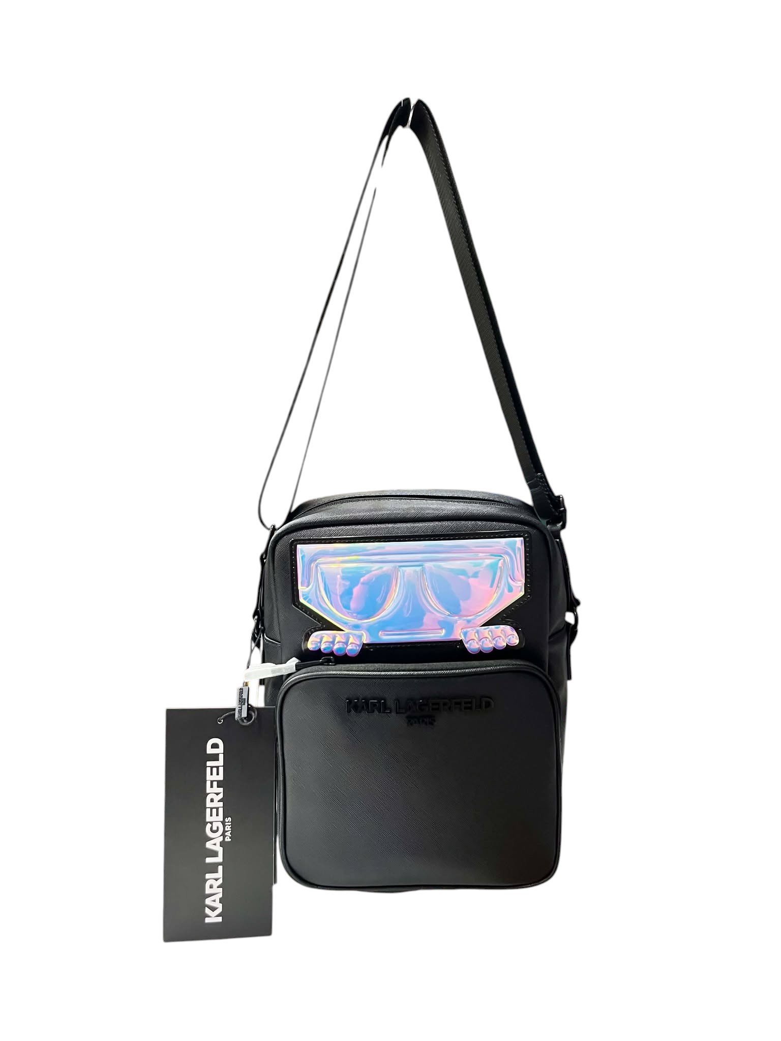Karl Lagerfeld with Iridescent Detail Black Crossbody Bag