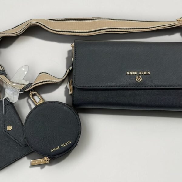 Anne Klein Sling Bag Flap Leather With Coin Purse & Card Wallet