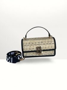 Karl Lagerfeld Paris Woven Monogram Top-Handle Bag