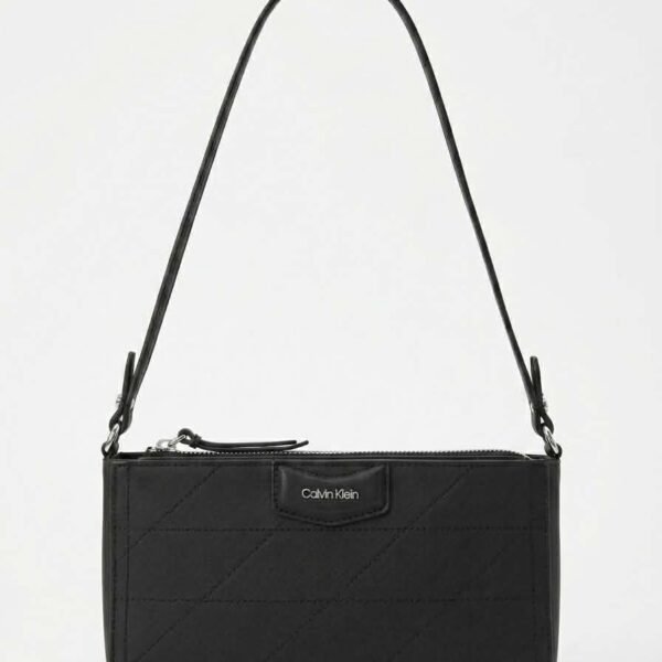 Calvin Klein Shoulder Bag Black Leather