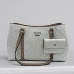 Guess Madwelle Printed Tote Bag with Pouch-White