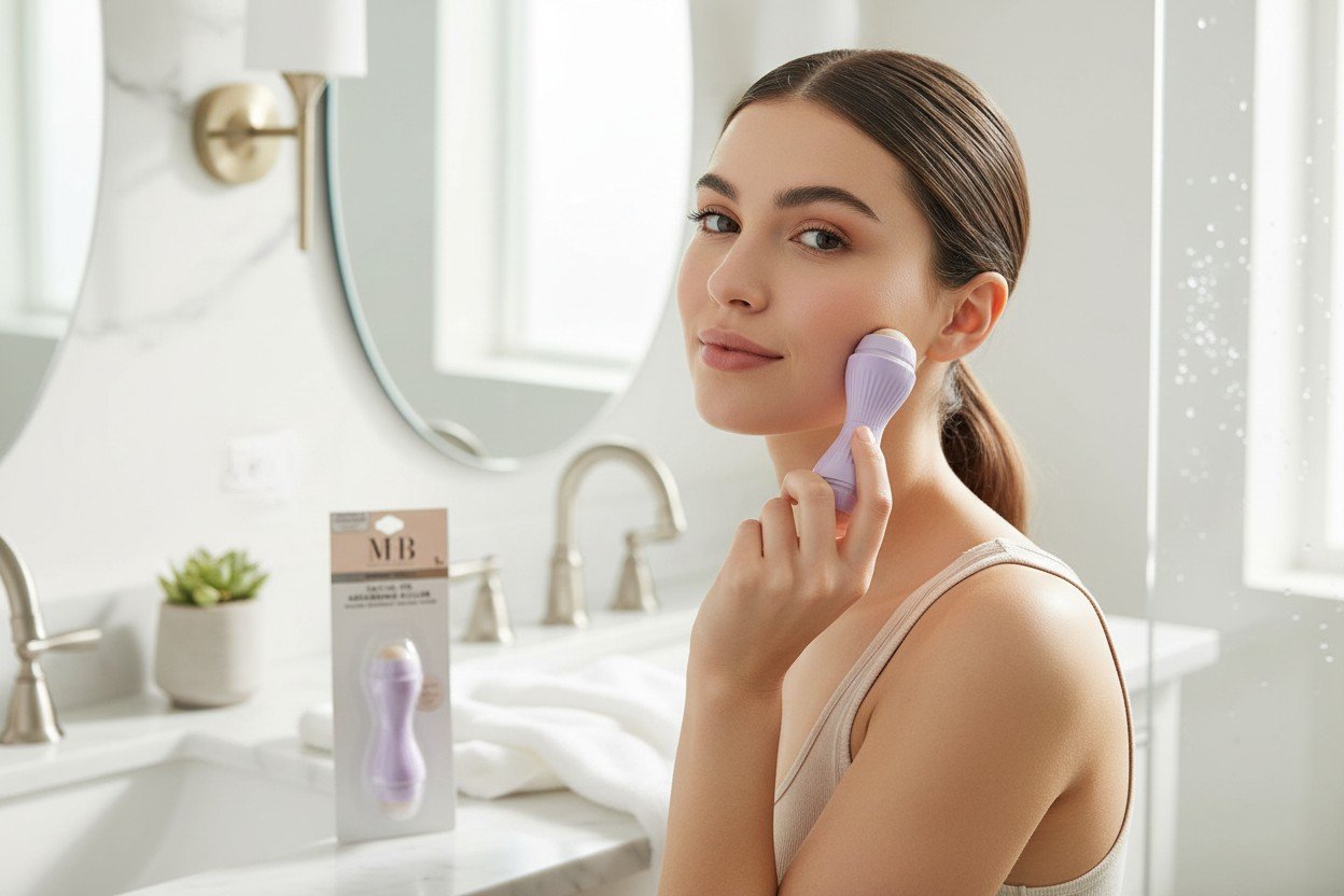 MHB FACIAL OIL ABSORBING ROLLER PURPLE MHB-309 - Image 2