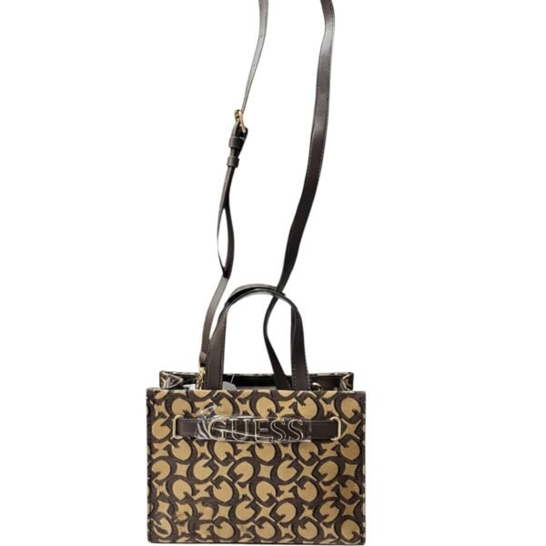 GUESS Finneas Mini Crossbody Top-Handle Bag – Brown Monogram