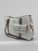 Guess Madwelle Printed Tote Bag with Pouch-White - Image 3