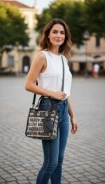 Steve Madden Canvas Printed Logo Mini Tote Bag - Image 4