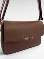 Tommy Hilfiger Flap Sling Bag (Plain Brown) - Image 5